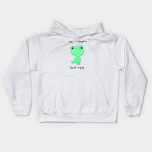 Silly Cute Frog - No thoughts head empty Kids Hoodie